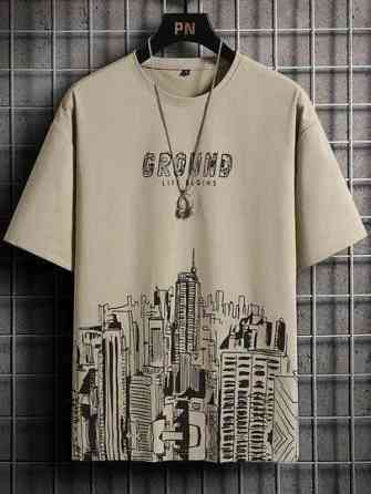 Футболка чоловіча с принтом  42 Бежева 2664090289 Дніпро