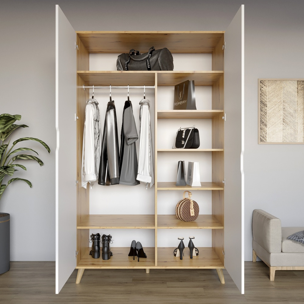 Шафа дводверна з чорними ніжками М-ЗОН Борн 1200 Дуб Артизан (MZN-031060) Львів - фото 3