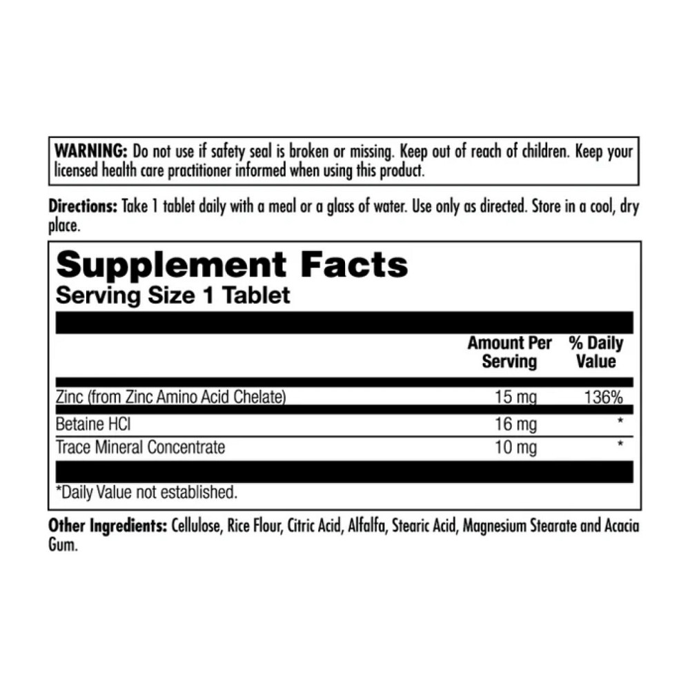 Цинк хелатний KAL Zinc 15+ Chelated 100 табл Київ - фото 2