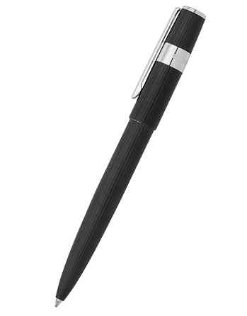Кулькова ручка Hugo Boss Gear Pinstripe Black/Chrome Ровно