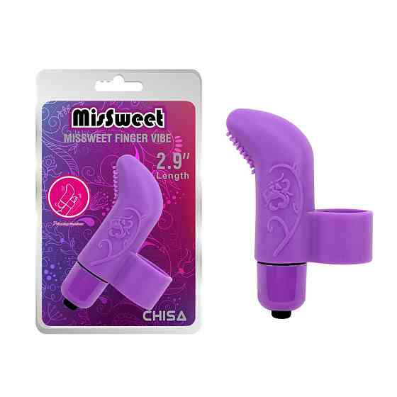 Вибратор для клитора на палец Chisa Mis Sweet Finger Vibe с рельефом, фиолетовый Sex Aura Киев