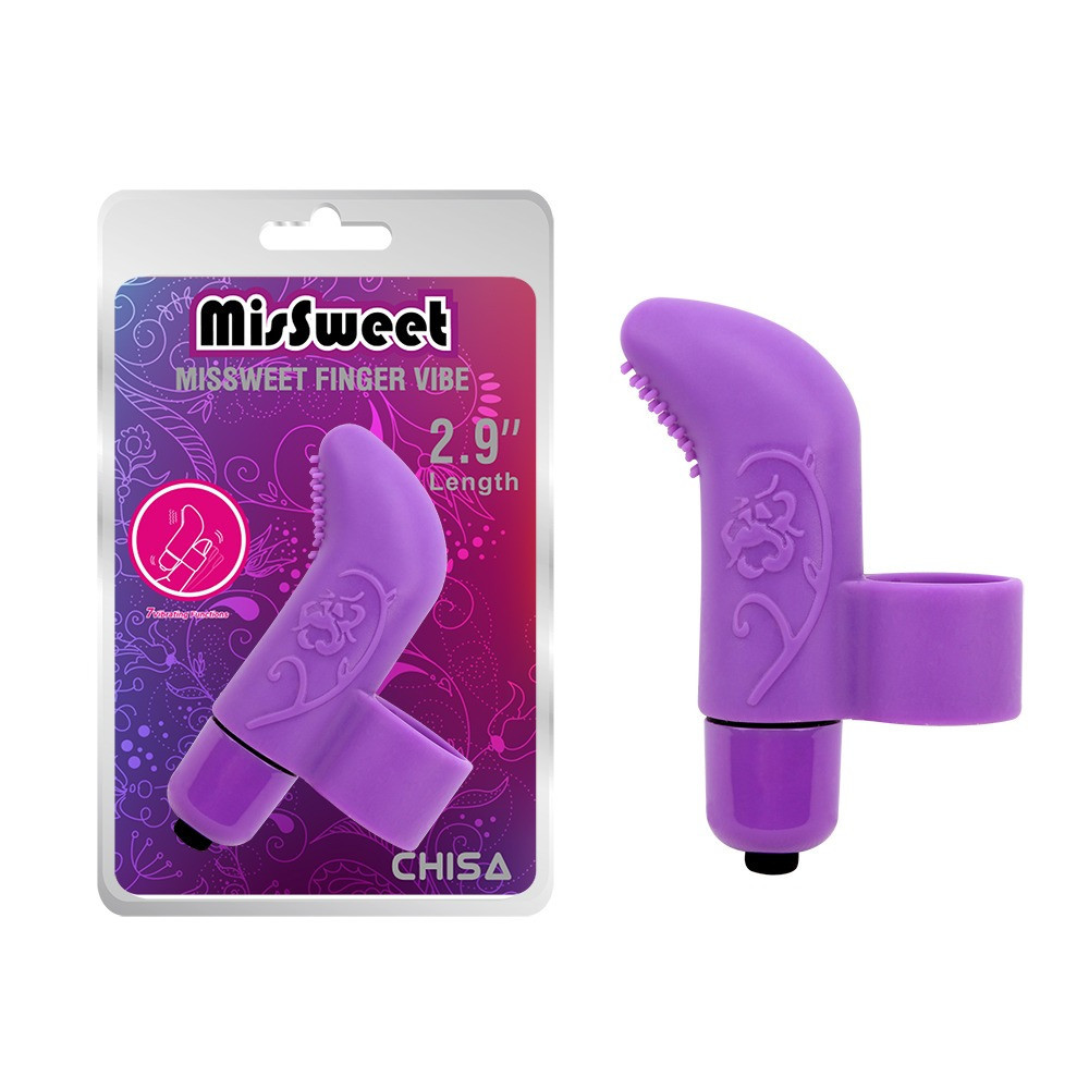 Вибратор для клитора на палец Chisa Mis Sweet Finger Vibe с рельефом, фиолетовый Sex Aura Киев - изображение 1