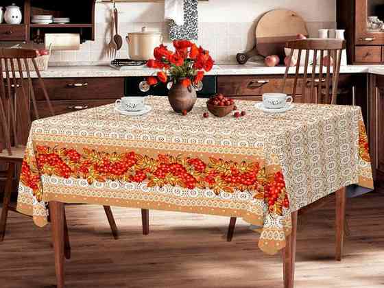 Ecotton Скатертина Ecotton 150х200 см бавовняна з рогожки 21005/1 Горобина Киев