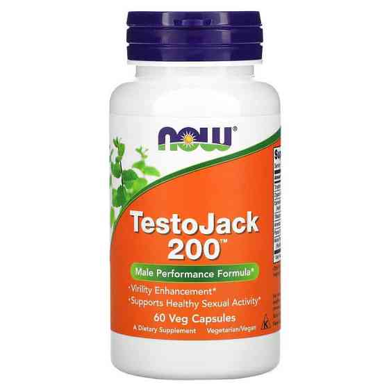 Репродуктивное здоровье мужчин, TestoJack 200, Now Foods, 60 вегетарианских капсул Луцьк
