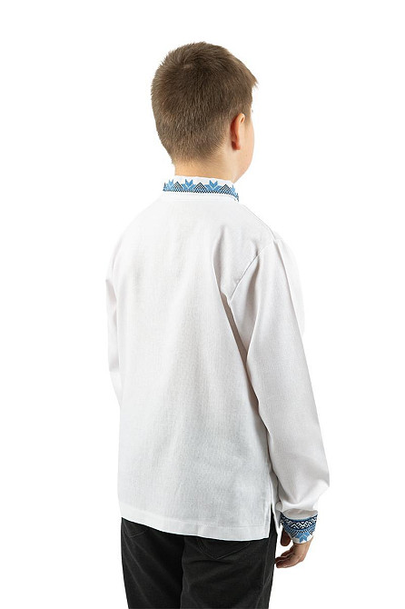 Вишиванка для хлопчиків, лляна, біла, топ Київ - фото 5