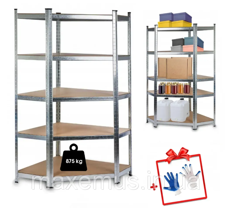 Металлический угловой стеллаж Siker CGS 40 для дома гаража и состав многоярусный Мостиська - фото 8