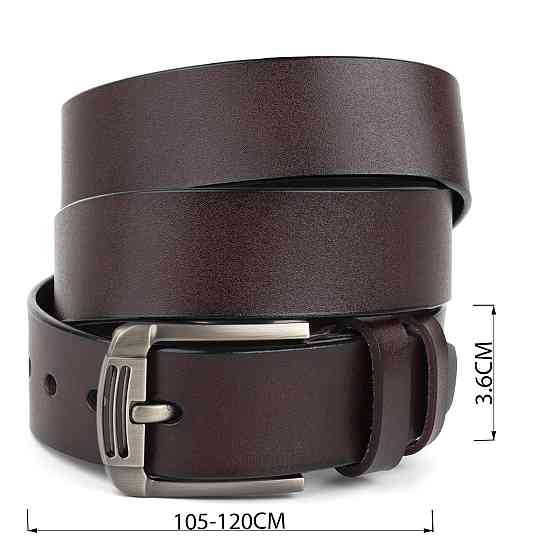 Ремень мужской с затемненной пряжкой механика Vintage 20313 Коричневый Киев