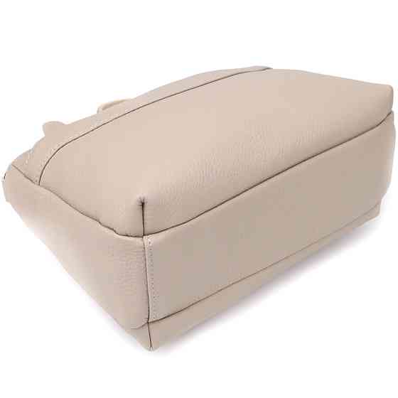 Елегантна жіноча сумка з натуральної шкіри з жорсткою основою Vintage 22985 Сірий Київ