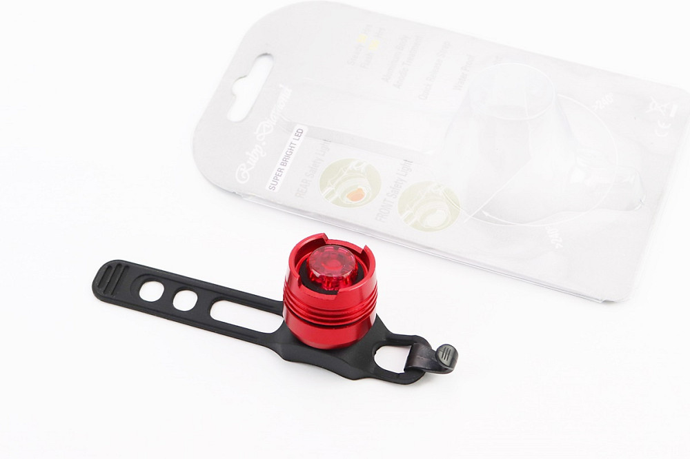 Ліхтар задній 1 діод алюмінієвий, червоний (без батарейок) Київ - фото 1