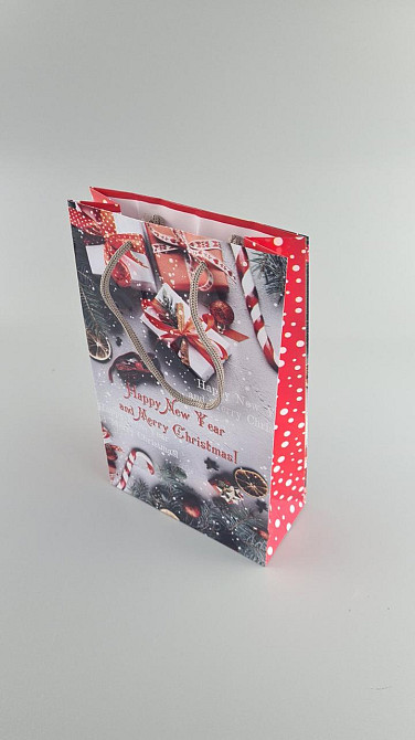 Новогодние пакеты для подарков, средний 17x26x8-041 (12 шт) Харьков - изображение 3