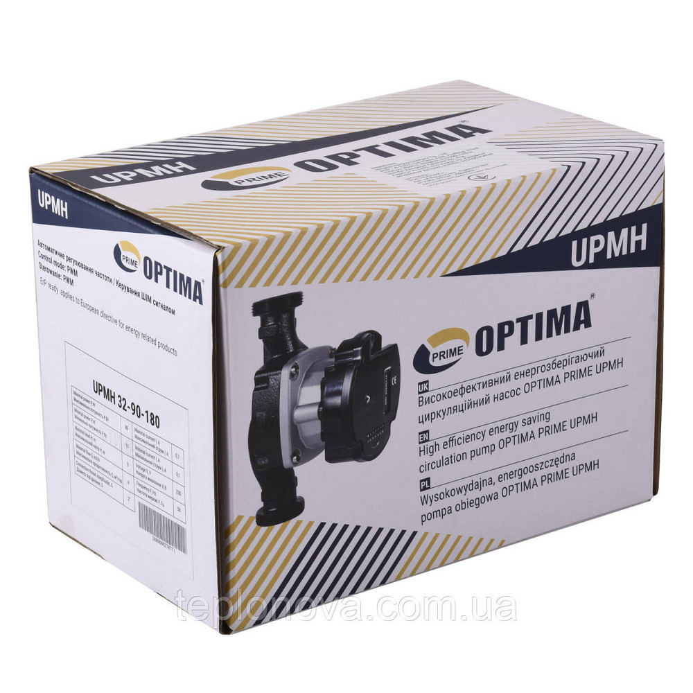 Насос циркуляційний енергоощадний Optima PRIME UPMH 32-90AUTO 180 мм + гайки Чернівці - фото 5