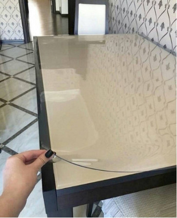 Мягкое стекло Прозрачная силиконовая скатерть на стол Soft Glass Защита для мебели 3.1х1.0 м Толщина 1.5мм Винница - изображение 9