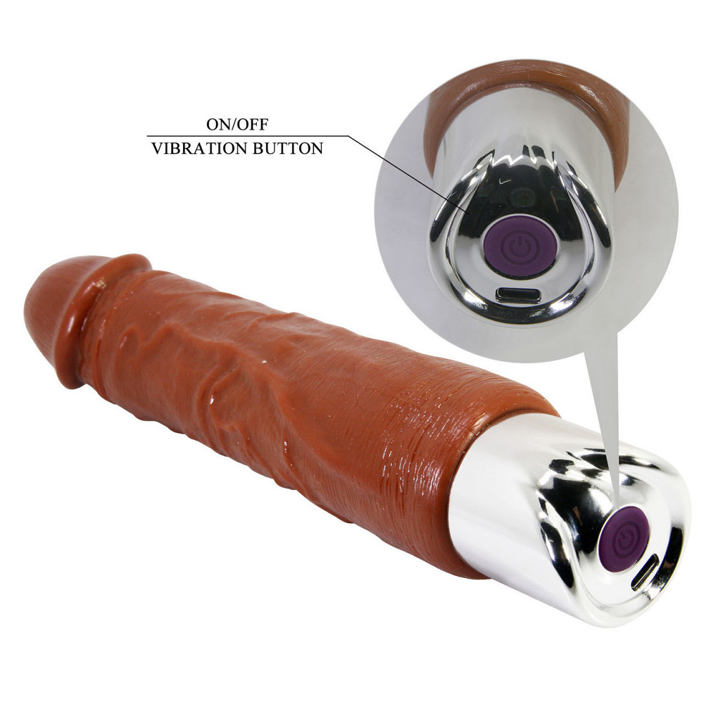 Реалістичний вібратор Pretty Love — Rufus Pro Realistic Vibrating Dildo Brown, BW-500082DC Sex Aura Київ - фото 7