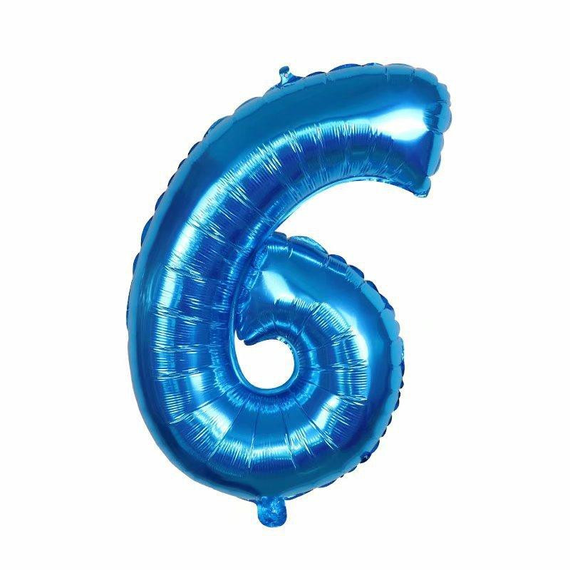 Кулька цифра 6 фольгована 32 дюйма блакитний Київ - фото 2