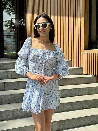 Жіноче софтове плаття на ґудзиках із довгим рукавом Білий Квітковий принт M-L Харків