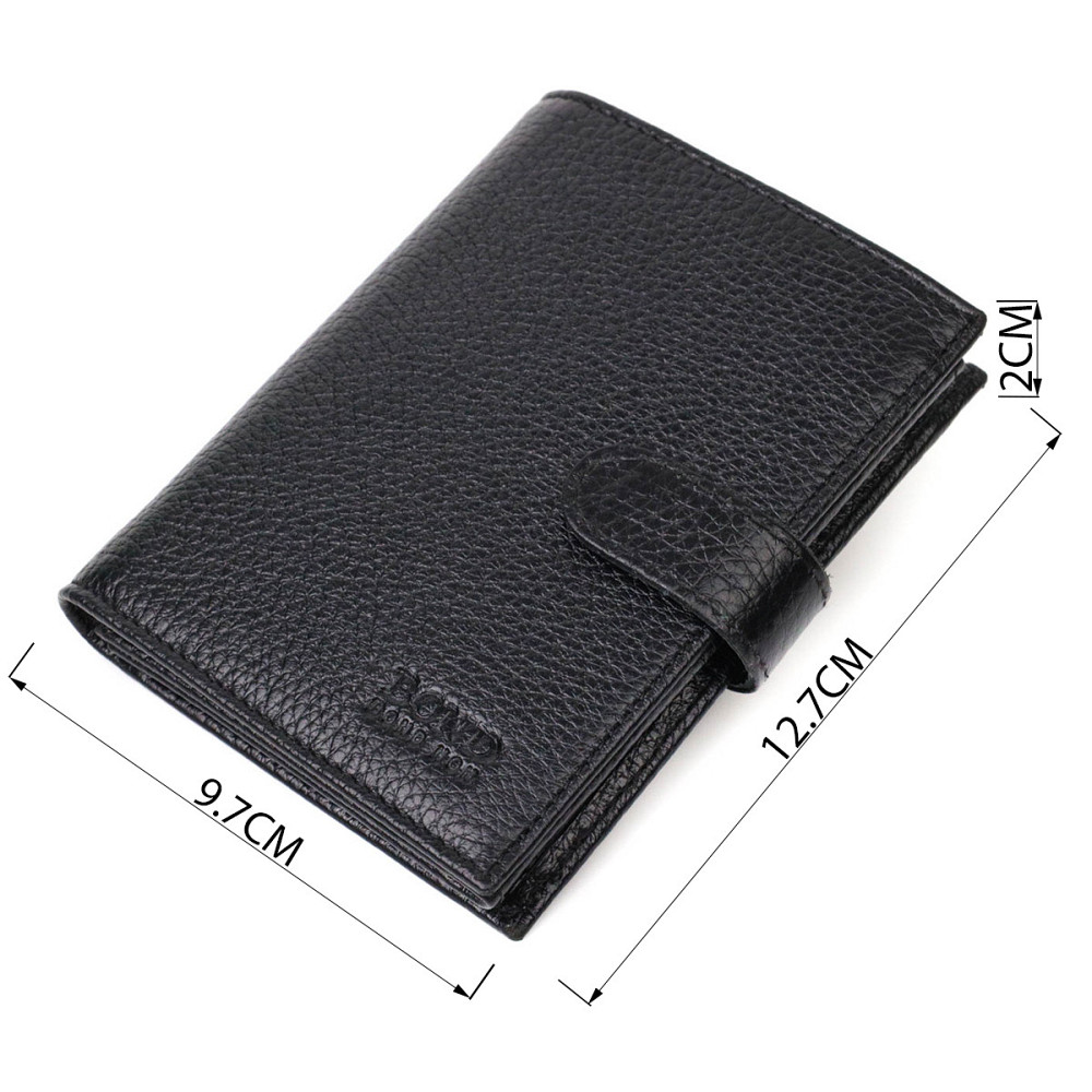 Портмоне для чоловіків з натуральної зернистої шкіри Чорний (BOND) Київ - фото 7