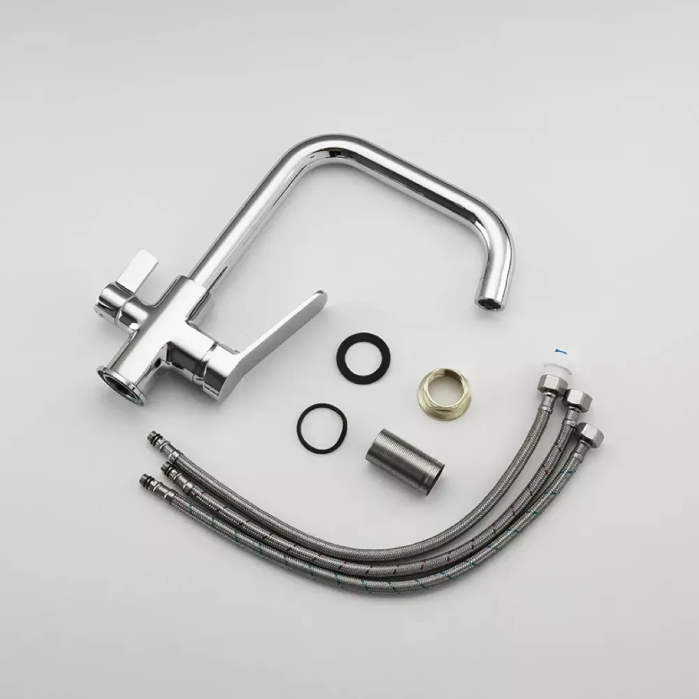 Смеситель для кухни под фильтр Frap F4361 на две воды , хром Киев - изображение 5