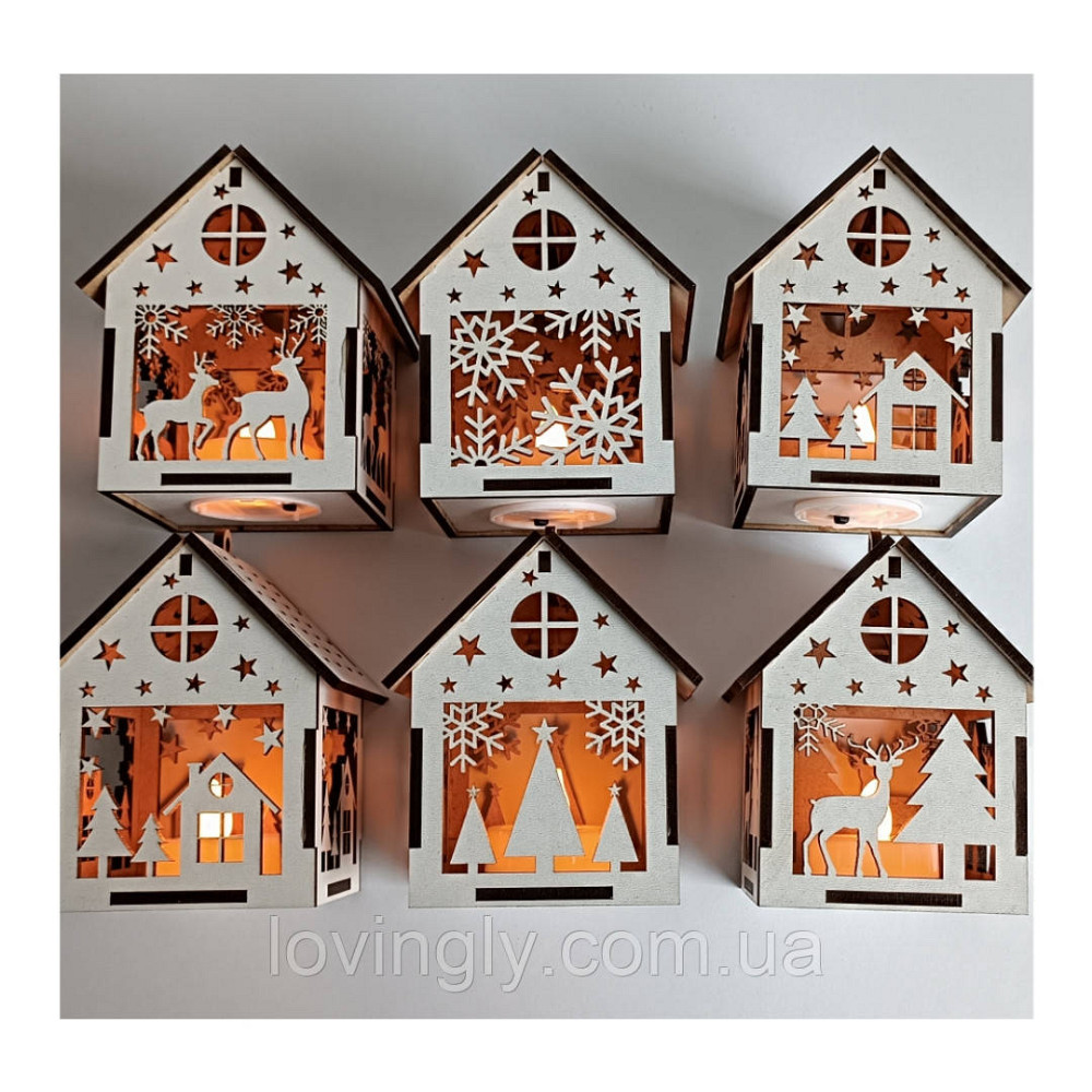 Новогодний домик для подарков и декора 10 см Ирпень - изображение 4