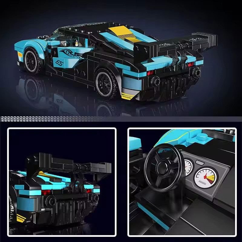 Конструктор Гоночная спортивная машина на 383 детали,голубая Каменец-Подольский - изображение 4