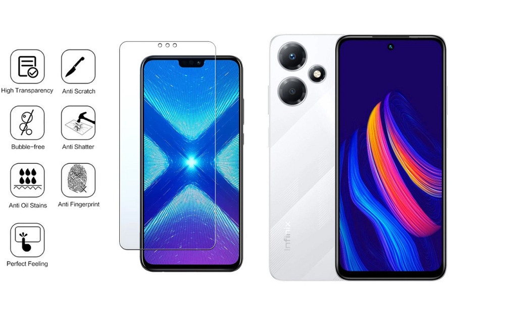 Захисне скло NeoGlass для Infinix Hot 30, Hot 30 Play – надпрозоре та стійке Київ - фото 4