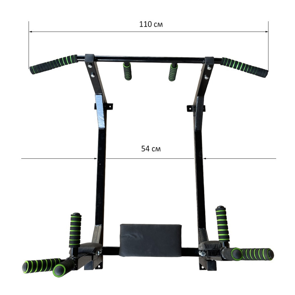 Тренажер турнік з підйомними брусами Iron Pro 4 в 1 NE-TR-5B, з м'якими ручками, чорний Вінниця - фото 4