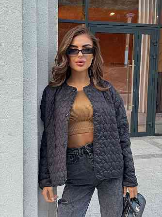 Женская повседневная куртка с сердечками на кнопках плащевка Лаке на силиконе Одесса