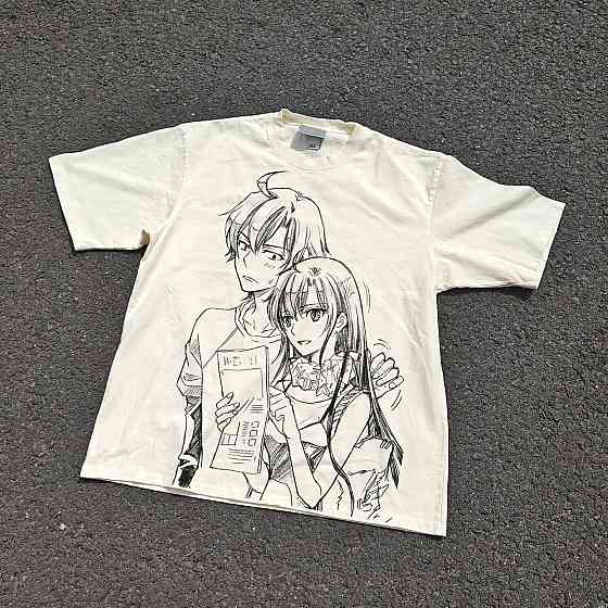 Футболка чоловіча з принтом аніме Аніме Орегаіру Хакхіман Йукіно оверсайз (S/M/L) Черний Дніпро