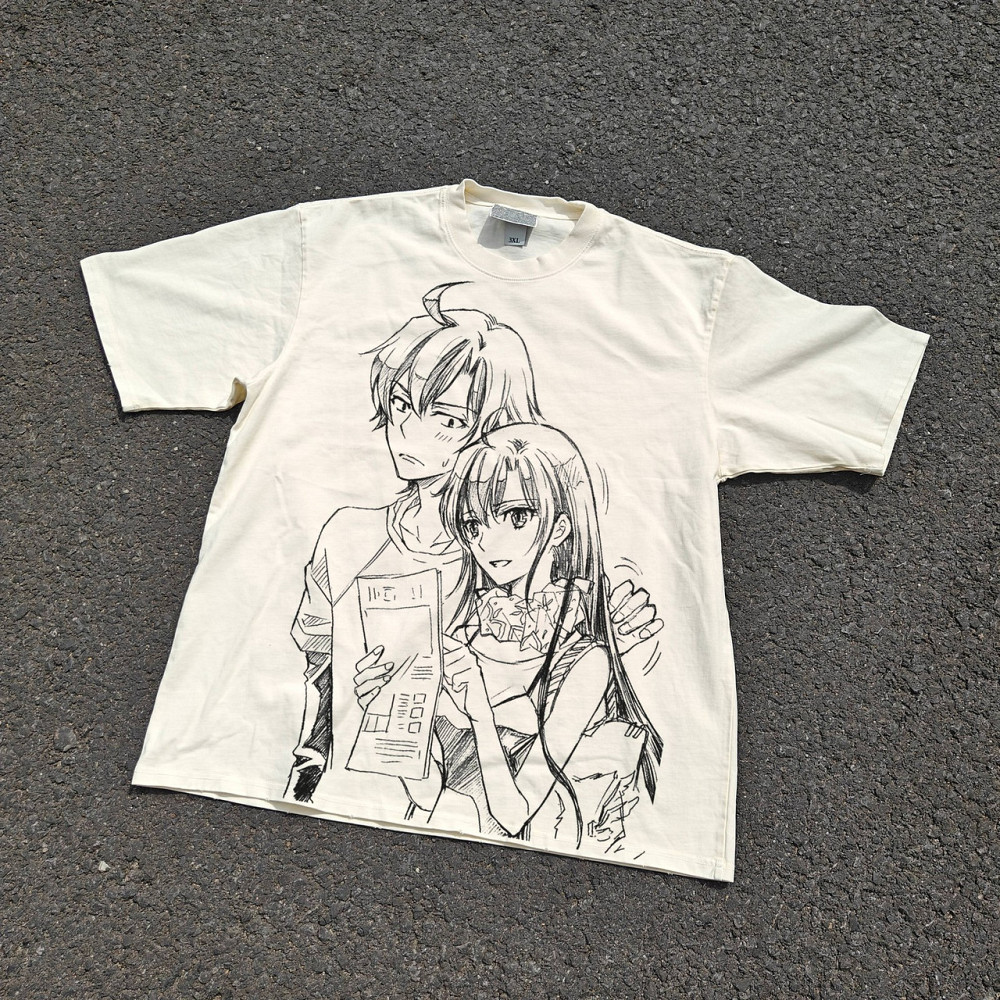 Футболка чоловіча з принтом аніме Аніме Орегаіру Хакхіман Йукіно оверсайз (S/M/L) Черний Дніпро - фото 1