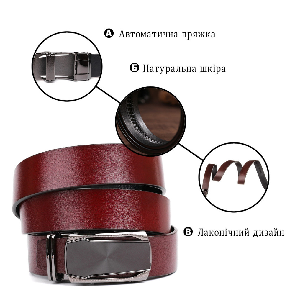 Ремень из натуральной кожи с кожаной вставкой в пряжке Vintage 20216 Коричневый Киев - изображение 4