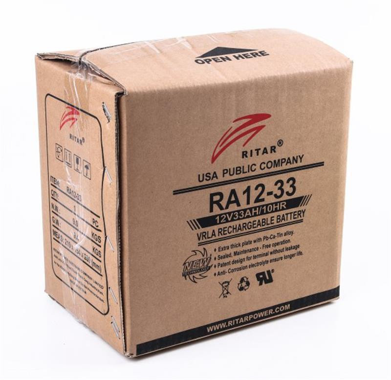 Аккумуляторна батарея Ritar 12 V 33 AH (RA12-33) AGM Сірий Харьков - изображение 2