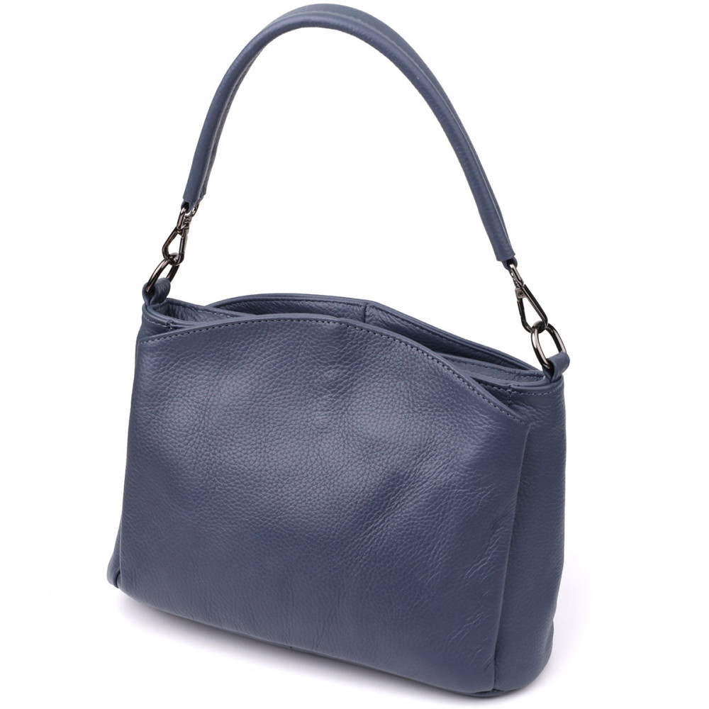 Стильна сумка на плече з натуральної шкіри Vintage 23009 Синій Київ - фото 1