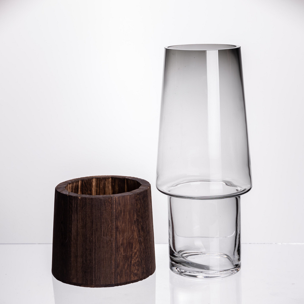 Ваза для квітів кругла скляна 29 (см) декоративна ваза 2 (л) із товстого скла HP-19-161-1 Коломия - фото 2