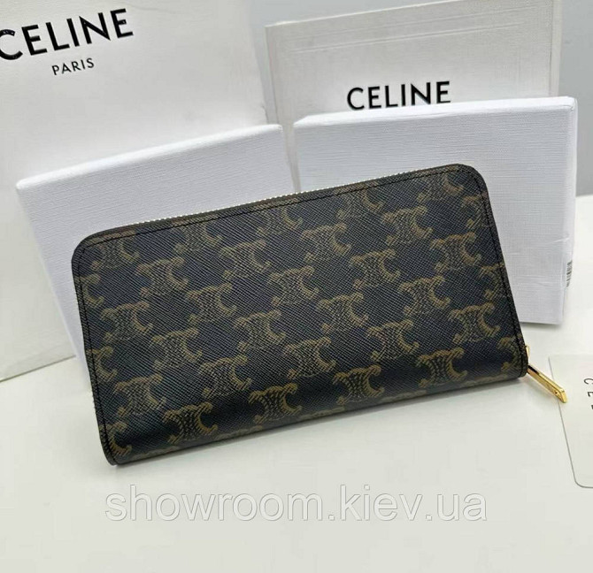 Жіночий гаманець на блискавці Celine (А14) чорний Київ - фото 7