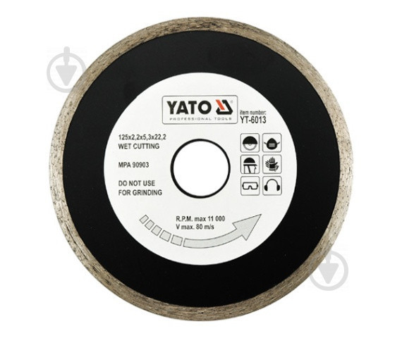 Диск алмазный отрезной YATO 125x2,2x22,2 керамика YT-6013 Коломия - фото 1