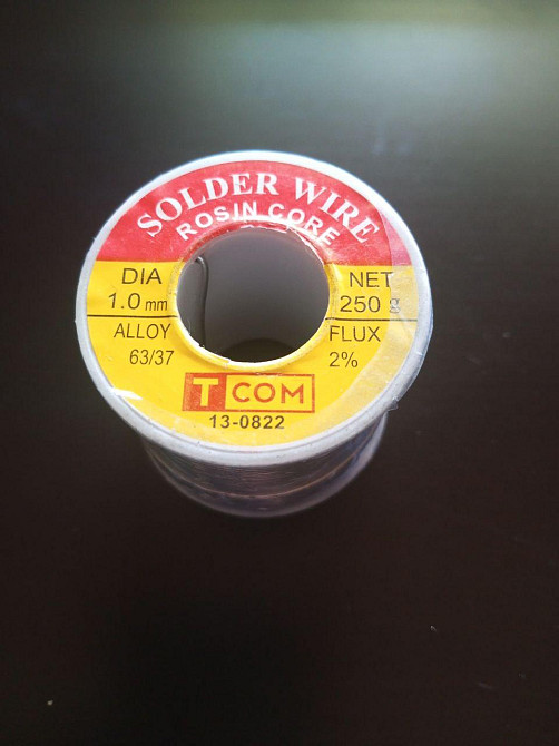 Припой оловянно-свинцовый ПОС-63 диам.-1мм, 250гр, на катушке, Tcom Полтава - изображение 1