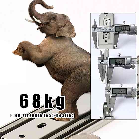 Направляючі для шухляд GUAWJRZDP 123456 цинковані повного висунення 300 мм кулькові важкі з замком для авто фургонів Київ