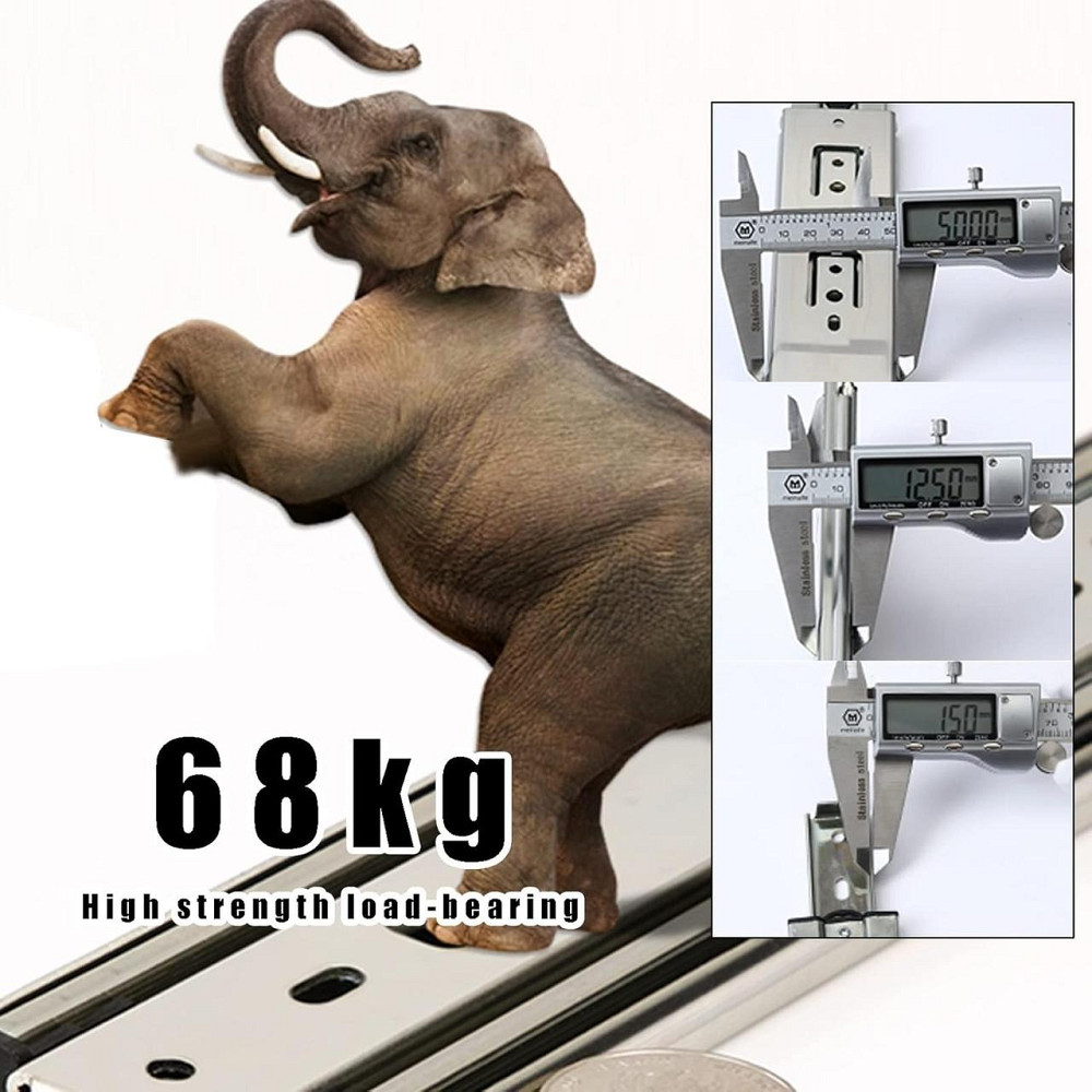 Направляющие для ящиков GUAWJRZDP 123456 цинковые полного выдвижения 300 мм шариковые тяжелые с замком для Киев - изображение 3