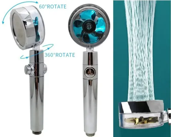 Лейка-насадка для душа с вентилятором (360 градусов, спиральный рисунок воды) Коломия