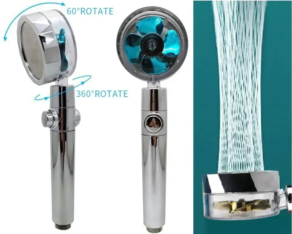 Лейка-насадка для душа с вентилятором (360 градусов, спиральный рисунок воды) Коломия - фото 4