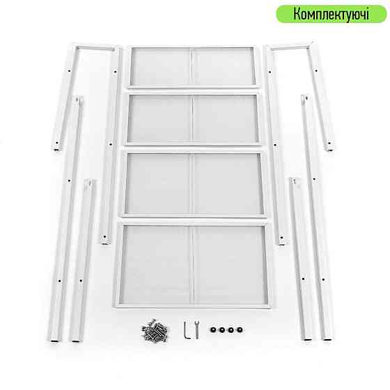 Стеллаж-этажерка четырехъярусный из металла 60х35х148см Белый SW-00002104 Днепр