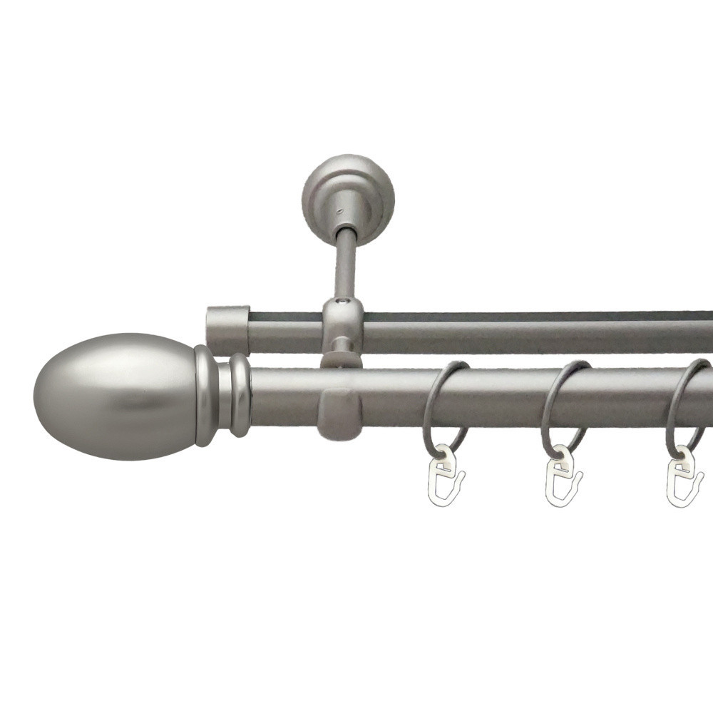 Карниз Orvit Белуно металевий дворядний опозитний гладка \ профільна труба кільце металеве Сатин 25\19 мм 240 Львов - изображение 1