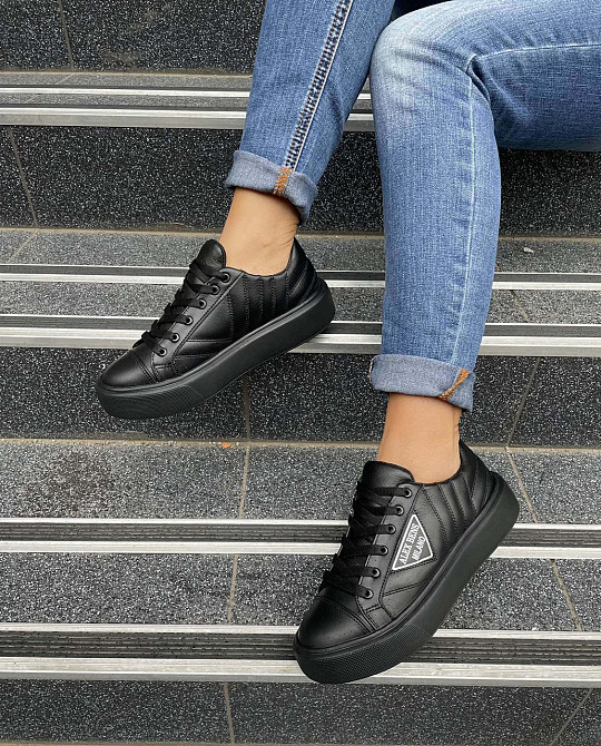 ALEX BENZ Кросівки жіночі ALEX BENZ 1016 чорні (весна-осінь, шкіра натуральна) (4774) Коломия - фото 6