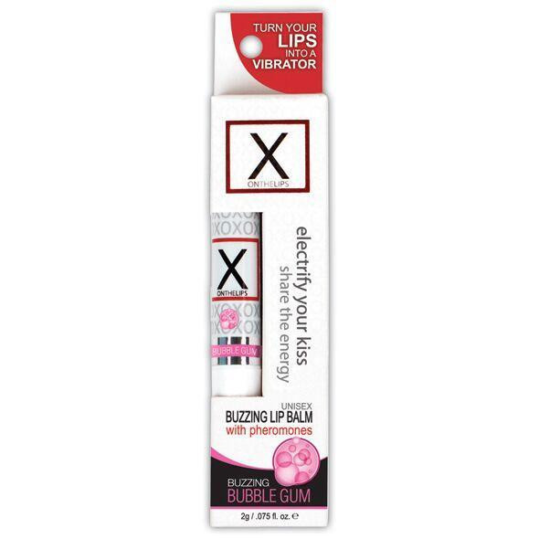 Стимулювальний бальзам для губ унісекс Sensuva – X on the Lips Bubble Gum з феромонами, жуйка Sex Aura Київ - фото 2
