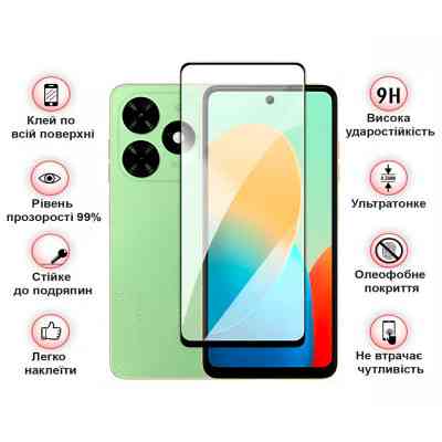 Стекло защитное BeCover Tecno Spark Go 2024 (BG6) Black (710484) Винница
