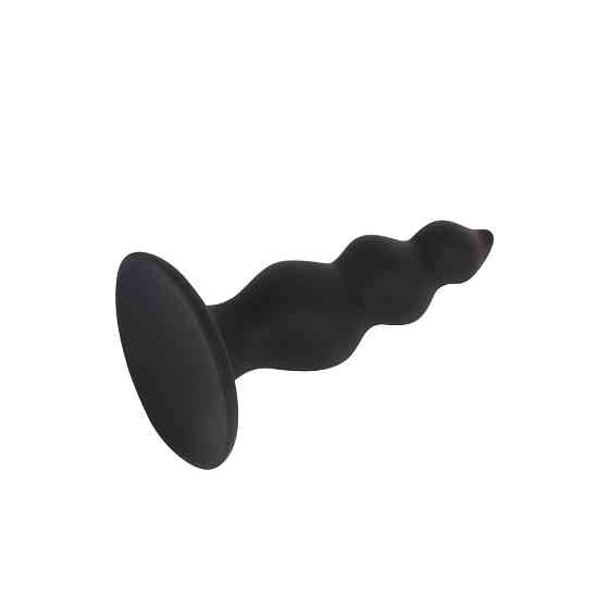 Анальная пробка с волнистой поверхностью Chisa Black Mont черная, 4.8 см Sex Aura Киев