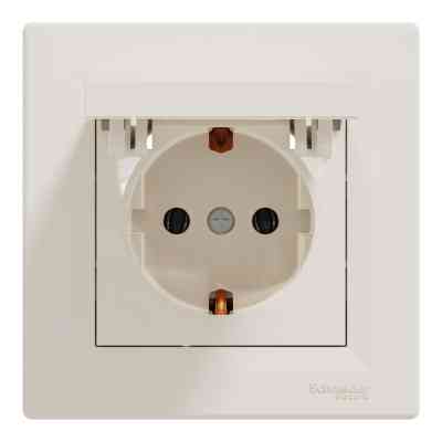 Розетка Schneider Electric ASFORA з кришкою, крем (EPH3100123) Винница