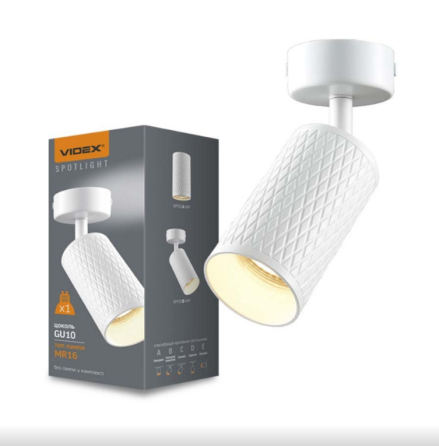 LED Світильник накладний під лампу GU10 поворотній біла призма VL-SPF02B-WP Videx Житомир