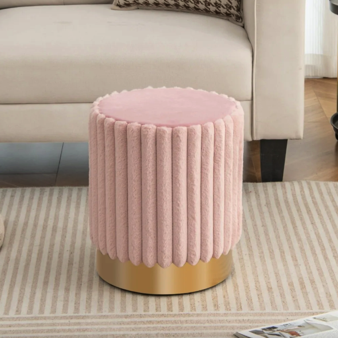 Пуф Costway Rosa велюровий на металевій основі Киев - изображение 5
