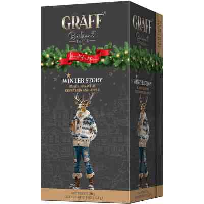 Чай Graff Winter Story Чорний байховий з корицею та яблуком 20 саше по 1.8 г (4820279611426) Вінниця