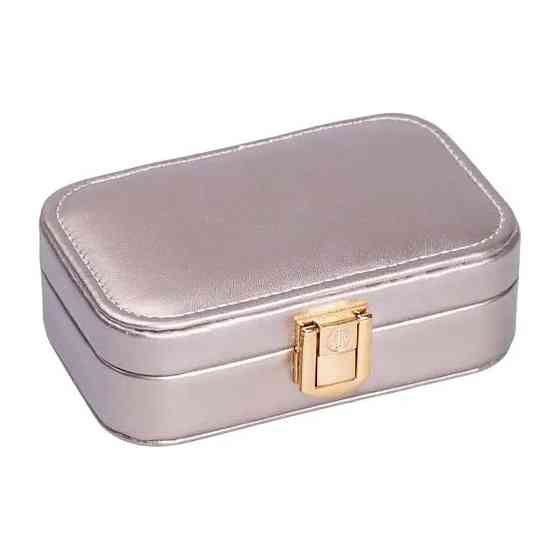 Скринька для прикрас з еко шкіри 12×7.5×4 см із застібкою органайзер для ювелірних виробів HP-5-34CR Київ